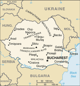Karte von Rumänien